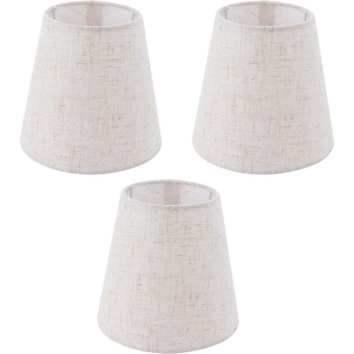 Lot De 2 Abat-jour Carrés En Lin Gris - Pour Lampe De Table, Bureau - Dimensions 20x14x14 Cm - Détachables