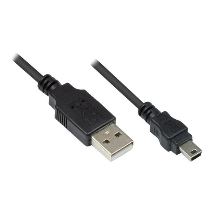 Câble USB A Mâle Vers Mini USB 5 Pins Mâle - Longueur 3 Mètres, Marque Bulk, Neuf