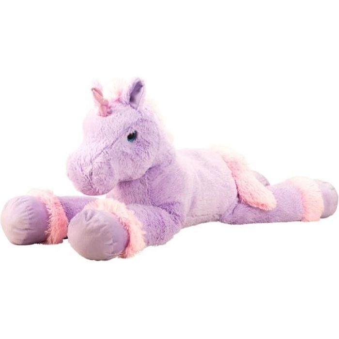 Nicotoy Peluche licorne rose violet 60 cm