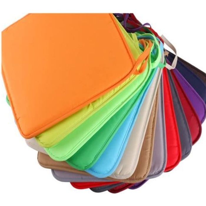 4 Coussins De Chaise Demi-cercle 43x41cm - Antidérapants - Jaune Et Marron - RUIXUAN