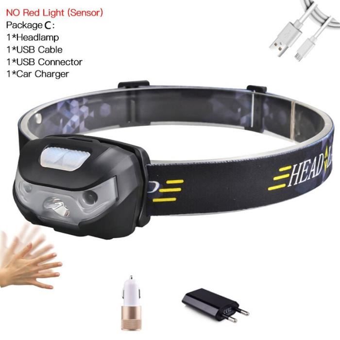 Lampe Frontale Rechargeable Avec Clip - Détecteur De Mouvement - Pour Chapeau Ou Camping