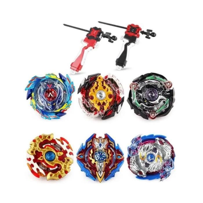 6pcs Toupie Burst Set avec 2 Lanceurs, Toupie Gyro de Combat M?�tal Fusion, Battle Set Jouets 