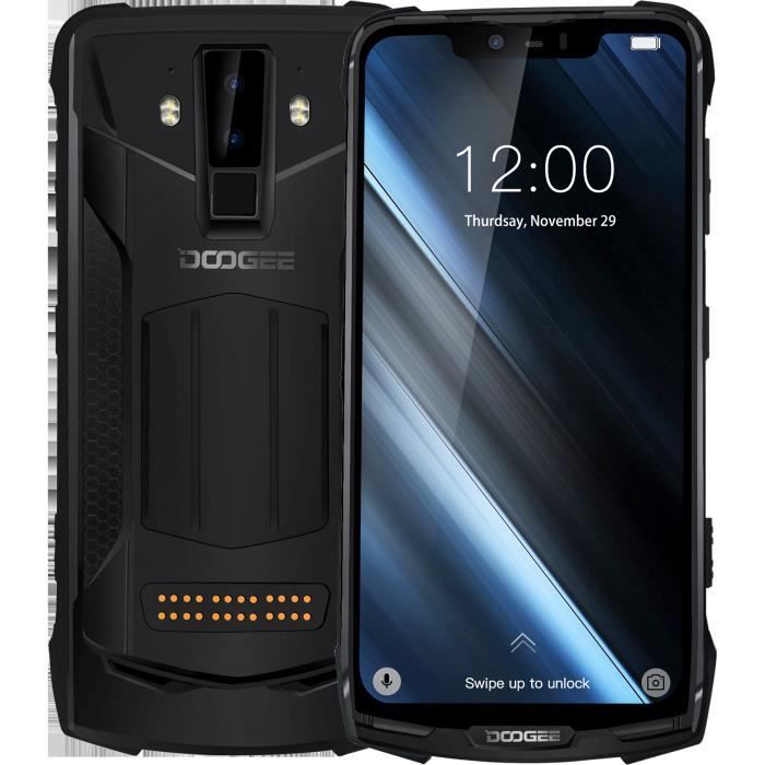 Achat T&eacute;l&eacute;phone portable DOOGEE S90C Téléphone portable 6.18 pouces Affichage 5050mAh MTK Helio P70 Octa Core 4 Go de RAM + 64 Go ROM Noir Version européenne pas cher