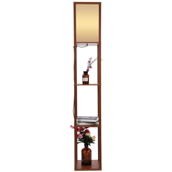 Lampadaire Sur Pied Avec 3 Étages YU YUSING 160cm - Blanc, Abat-jour E27, Pour Salon/Chambre/Bureau