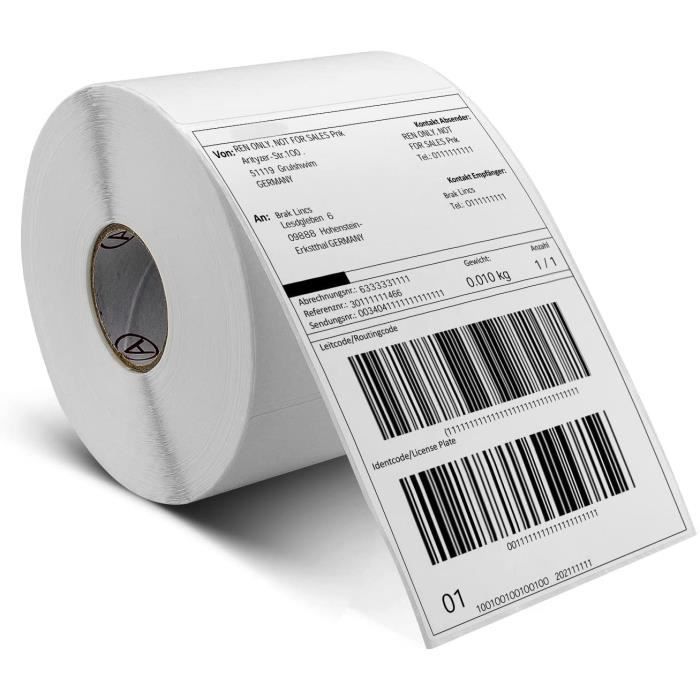 Étiquettes Thermiques Directes 3x2 Pouces – 2 Rouleaux De 750, Pour Imprimantes Zebra, Rollo, Etc.