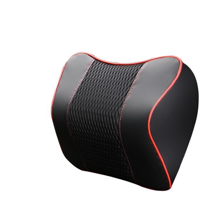 Appuie-tête Voiture En Cuir PU – 2 Pièces Noir Avec Remplissage Fibre De Coton