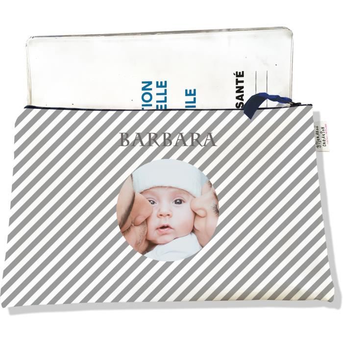 Protege Carnet De Sante Personnalisable Avec Fermeture Par Zip Pour Bebe Fille Photo Et Texte Au Choix Ps73 Photo Cdiscount Pret A Porter