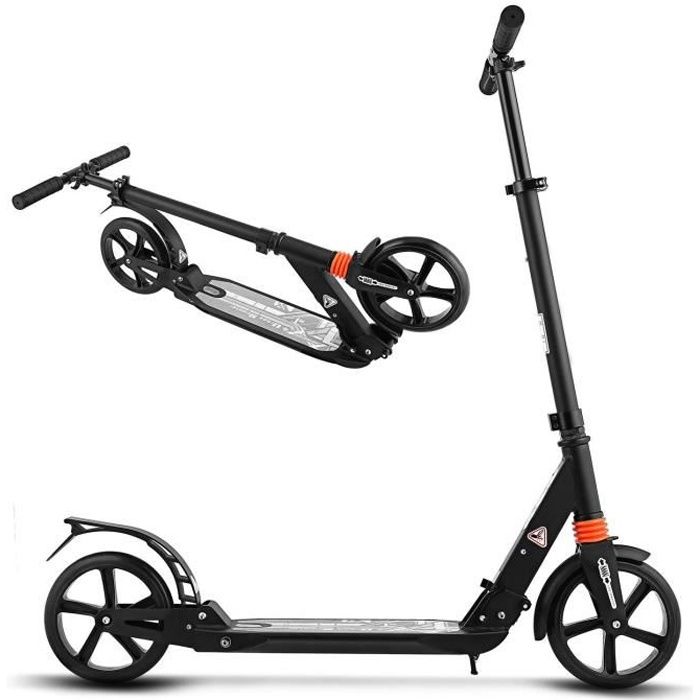 Trottinette Adulte Trottinette Enfant Ado Hauteur Reglable 2 Roues 0mm Absorption Des Chocs Pliable Noir Applicable 1 2 1 85m Achat Vente Trottinette Adulte Trotinet Cdiscount