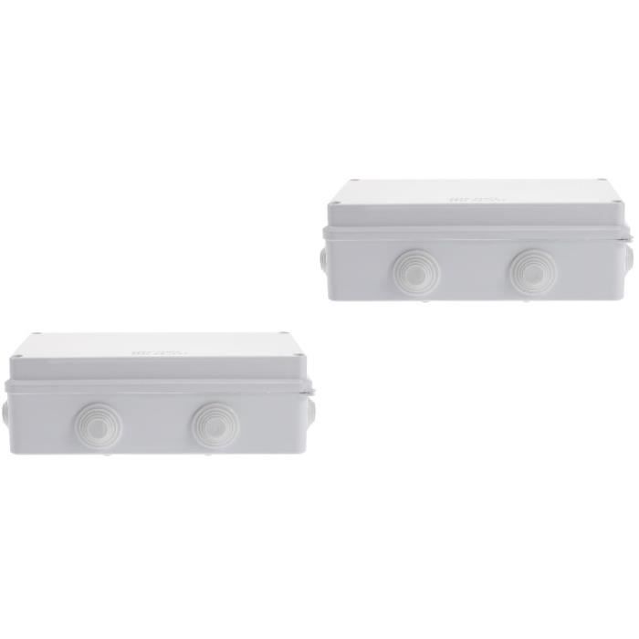 Boîte De Jonction Étanche IP65 (2 Pièces) - Pour Extérieur, Garage, Sol Humide - Noir
