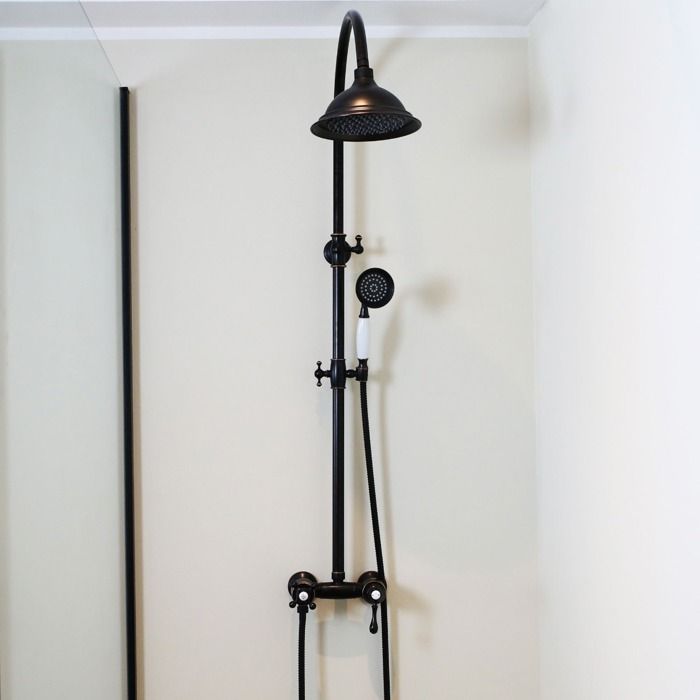 Leeds Colonne de douche Rétro avec Mitigeur Mécanique - Noir vieilli - Essebagno