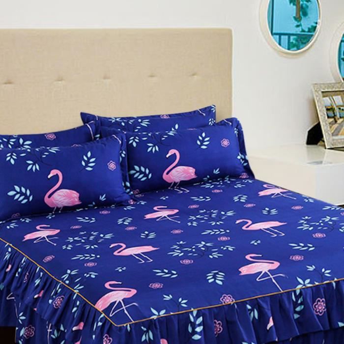 Jupe De Lit En Polyester Brossé Élastique Réglable - Protection Anti-Poussière (Dark Gray, 140x190+38cm)