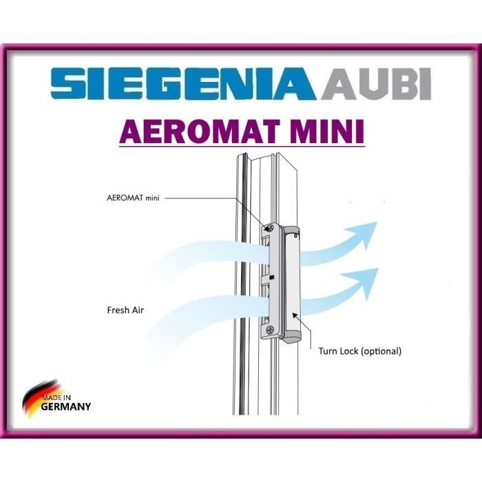 Fenster-bayram Siegenia Aeromat Mini aérateur de fenêtre Ventilateur 
