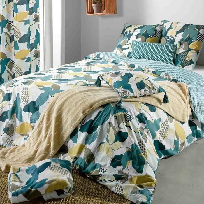 Housse De Couette Réversible En Coton NUNET 140x200 Cm | Leroy Merlin