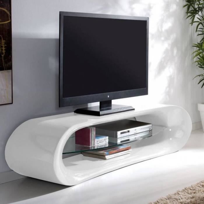 Meuble Tv Design Kaina En Fibre De Verre Blanc Achat Vente Meuble Tv Meuble Tv Design Kaina En F Cdiscount