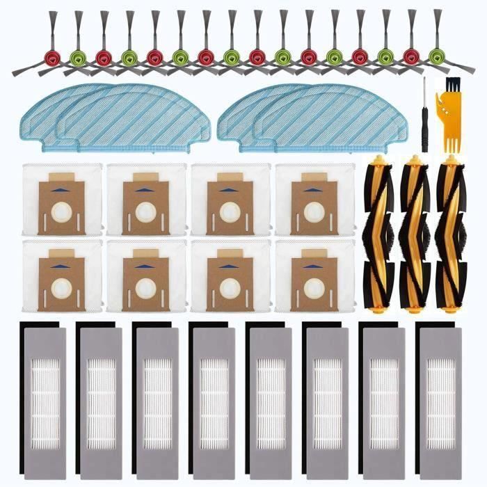 Lot Accessoires Ecovacs Deebot - Brosses Principale + Latérales Pour T8/T9/N8 | Nettoyage Robot