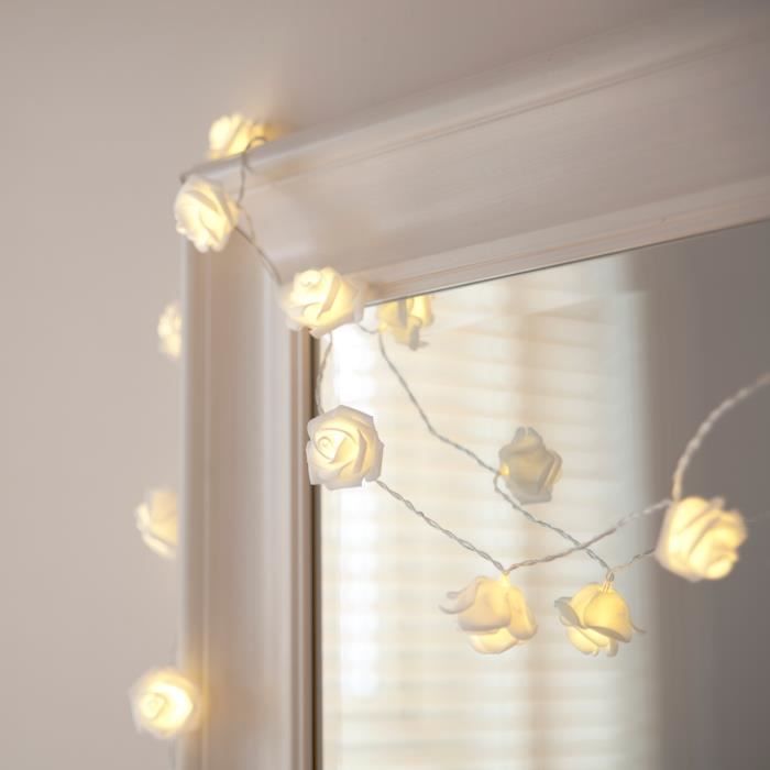 multicolores à piles lumière LED guirlande électrique Batterie 20 LEDs Fleur Blanc Chaud O multicolores à piles lumière LED guirlande électrique Batterie 20 LEDs Fleur Blanc Chaud O