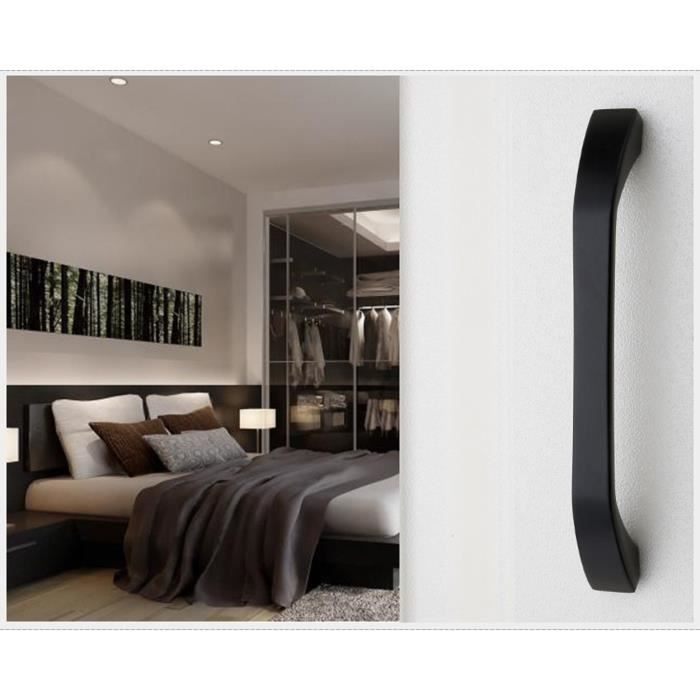 Margueras 10pcs 128mm Noir Baton Cuisine Armoire Porte Poignees