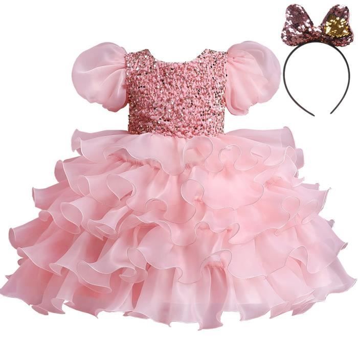 Fille Robe de Mariage pour Enfant Robe Manches Bouffantes Robe