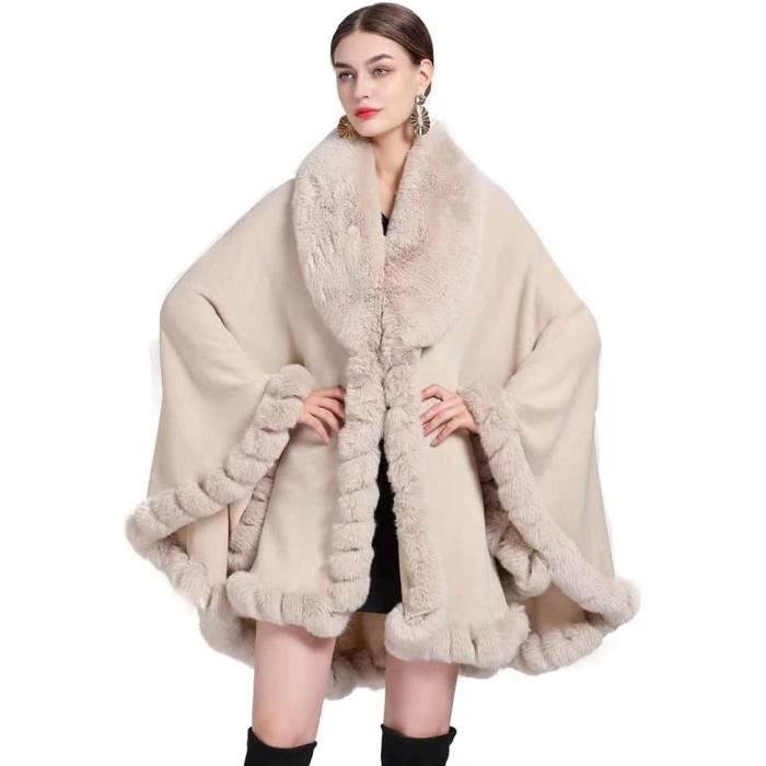 Poncho femme beige outlet