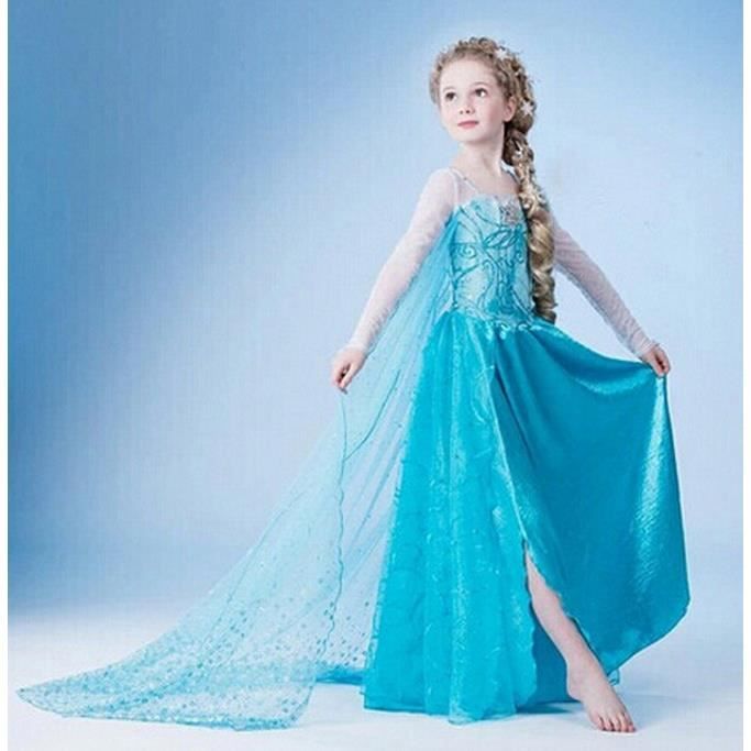 Déguisement Halloween Carnaval Noël Costume Princesse Cendrillon Complet Pour Fille - Robe + Couronne + Accessoires Robe Cendrillon Accessoires