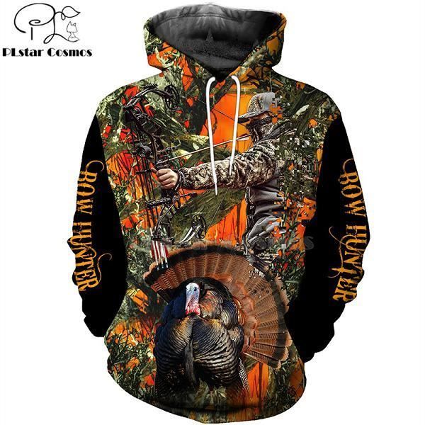 Pull a capuche Bow field animaux chasse turquie 3D sweat a capuche a capuche hommes femmes nouvelle mode sweat a capuche a manches Hoodies Cdiscount Pret a Porter