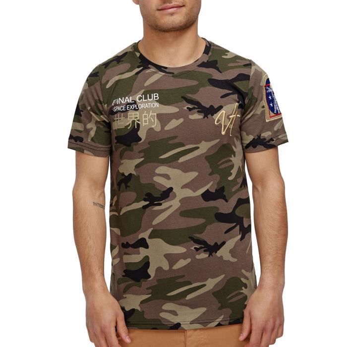 T-Shirt Militaire Homme Écusson