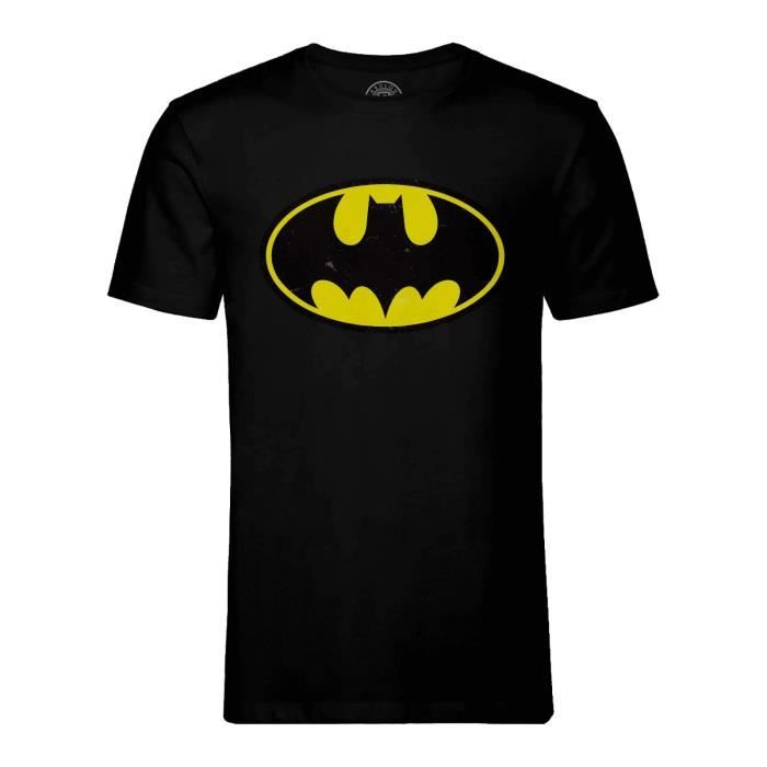 T-shirt Batman Homme Noir Coton Taille M - Batsymbol Imprimé, Manches Courtes
