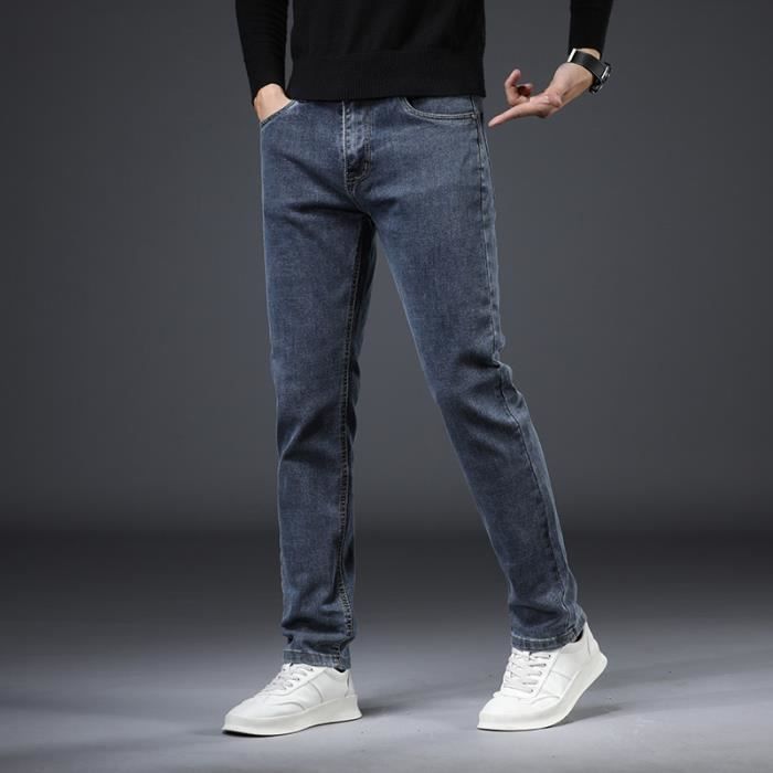 Jeans Garçon Coupe Droite Extensible – Denim Décontracté Rayé, Confortable Et Tendance
