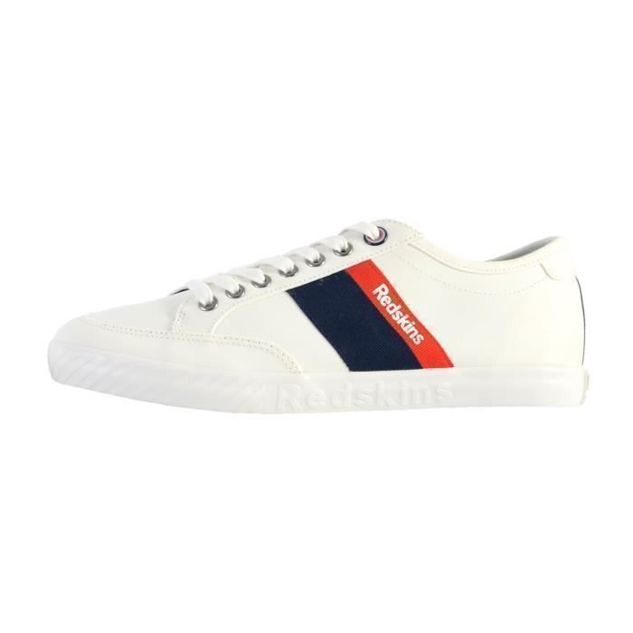 Redskins Basket à Lacets Redskins Rocher - Blanc Marine Rouge