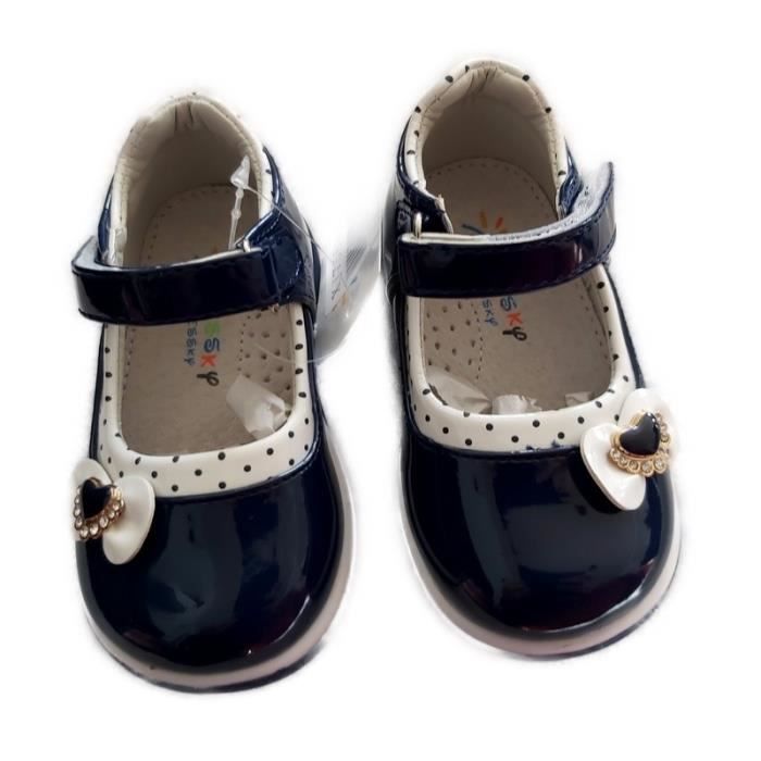 Chaussures Babies Cuir Verni Bleu navy Fille - Marque - Modèle - Couleur Bleu - Pointure 21 au 26