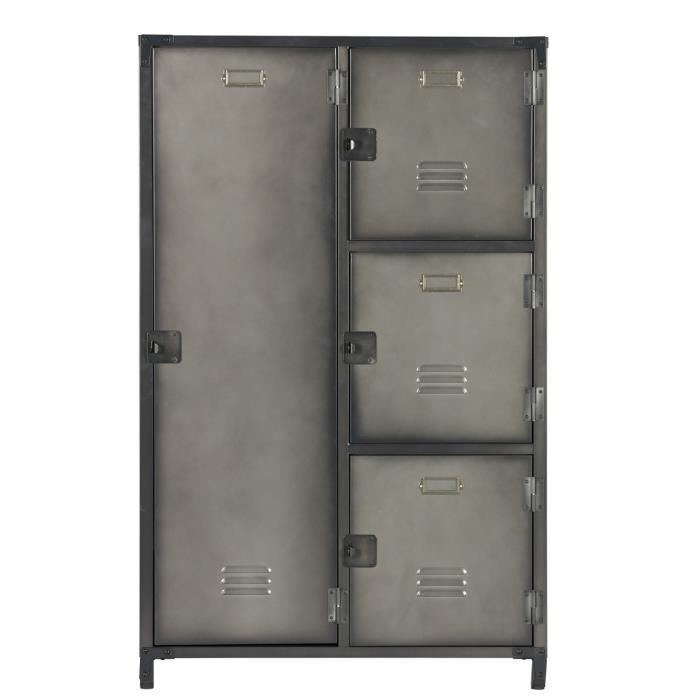 Armoire Metallique Noire De 4 Portes Dim 125 X 75 X 46 Cm