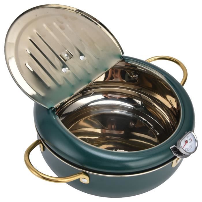 Marmite Friteuse 2L En Acier Inoxydable 304 – Mini Friteuse Multifonction Avec Tamis Et Couvercle – Idéale Pour Frites, Poulet, Tempura