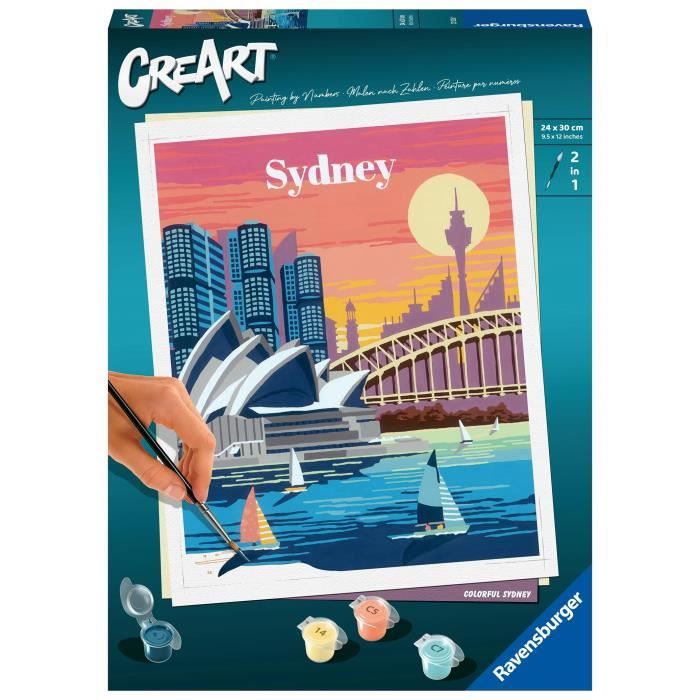 CreArt Sydney 24x30 cm - Peinture par numéros – Dès 10 ans – Ravensburger - 23526