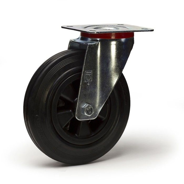 4 Roulettes Pivotantes 125 Mm – Charge 100 Kg, Caoutchouc Dur, Pour Chariots Et Tables - 6