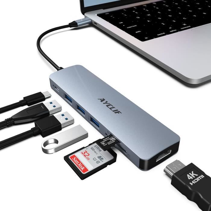 Hub USB Urban Factory HUB USB-C 7 EN 1 AVEC 3 X USB-A