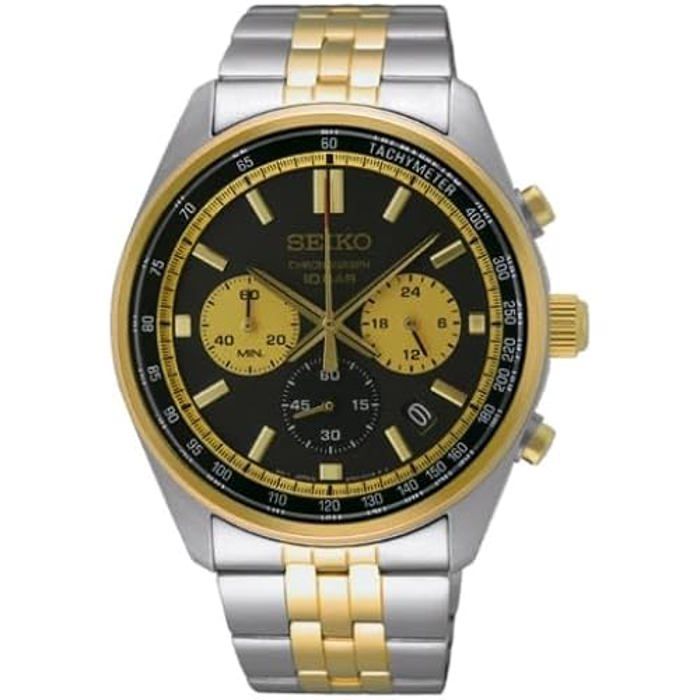 Montre - SEIKO - SSB430P1 - Bracelet en acier - Cadran noir - Étanchéité 10 Atm