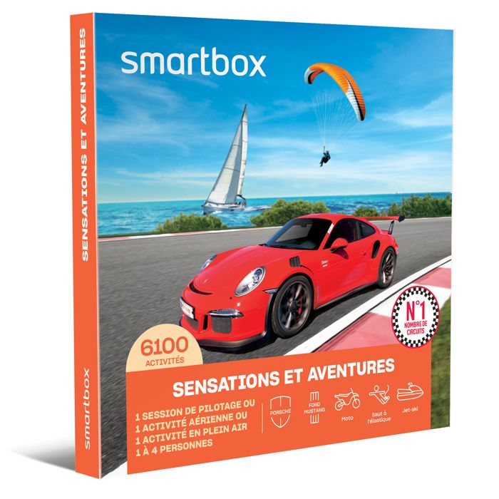Smartbox - Sensations et Aventures - Coffret Cadeau | 6100 activités sportives dans l'eau, sur terre ou dans les airs