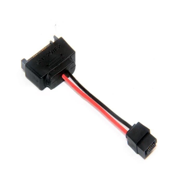 MEIRIYFA Lot De 2 Câbles Adaptateur D'Alimentation SATA 15 Broches Mâle Vers SATA 6 Broches Femelle - 9 Cm