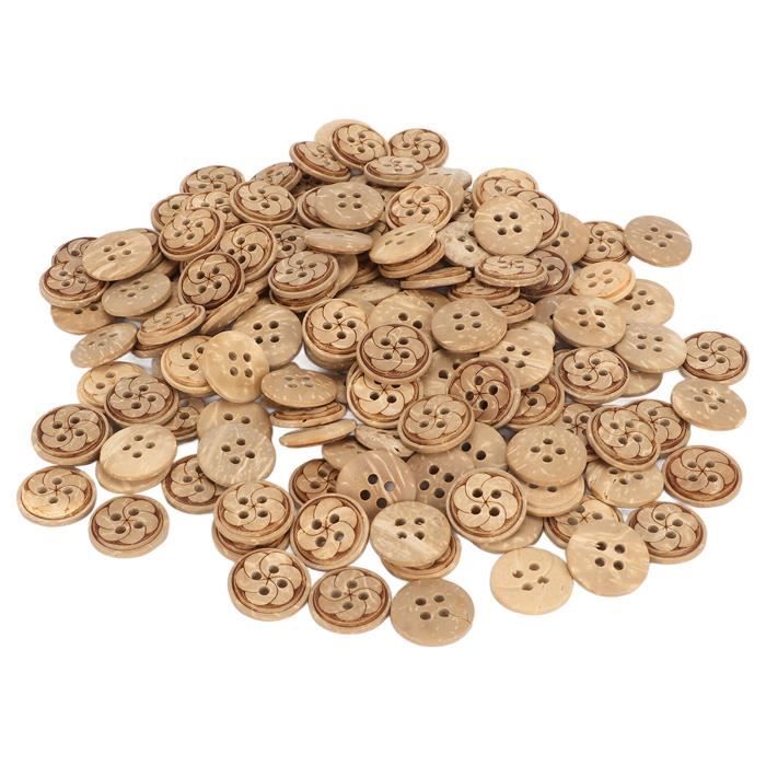 100 Pièces Boutons En Bois Naturel - Ronds Et Ovales Pour Couture, Tricot, Artisanat