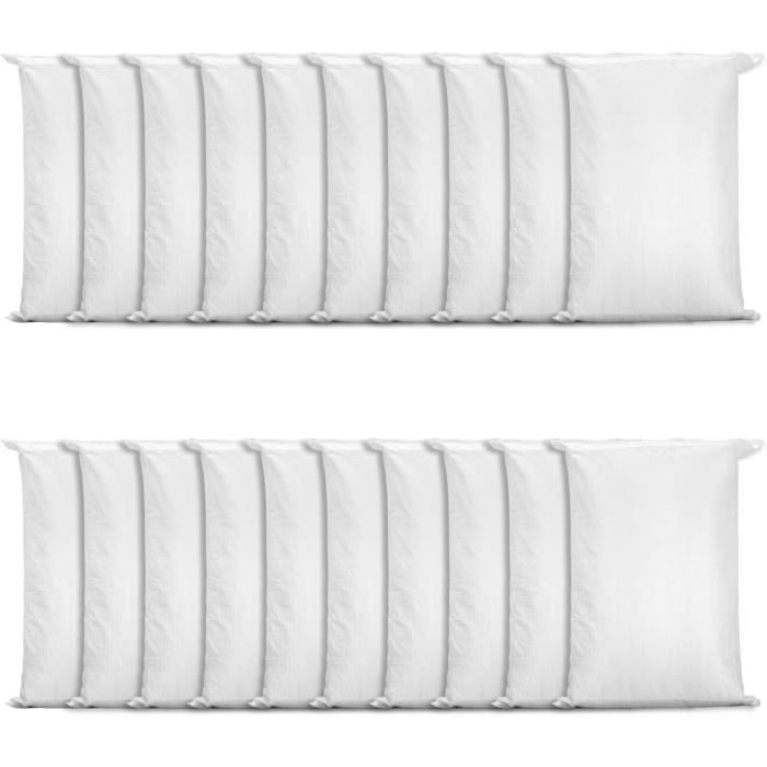 Sacs Polypropylène 50x80 Cm - Lot De 5 - Pour Gravats, Jardin, Olives - Résistants, Avec Attaches - 10
