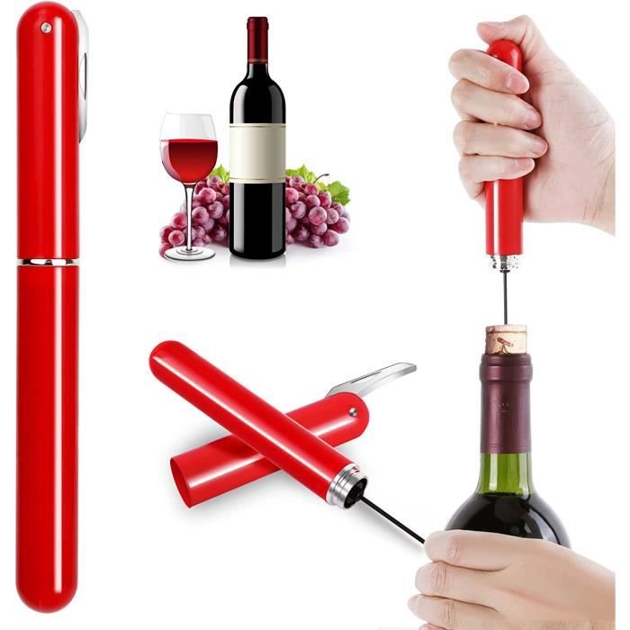 Tire-Bouchon Pneumatique 2 En 1 Avec Bouchons Réutilisables - Ouvre-Bouteille à Pression D'Air Pour Vin, Cadeau Idéal Pour Amateurs De Vin