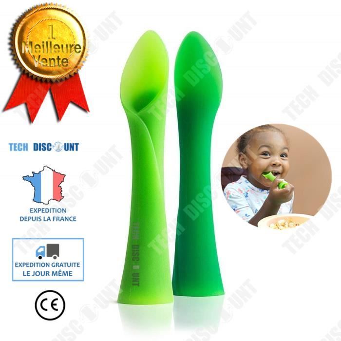 TD® Cuillères d'apprentissage dès 6 mois pour bébé enfants en bas âge  silicone sans bisphénol flexible alimentaton facile asperge - Cdiscount  Puériculture & Eveil bébé