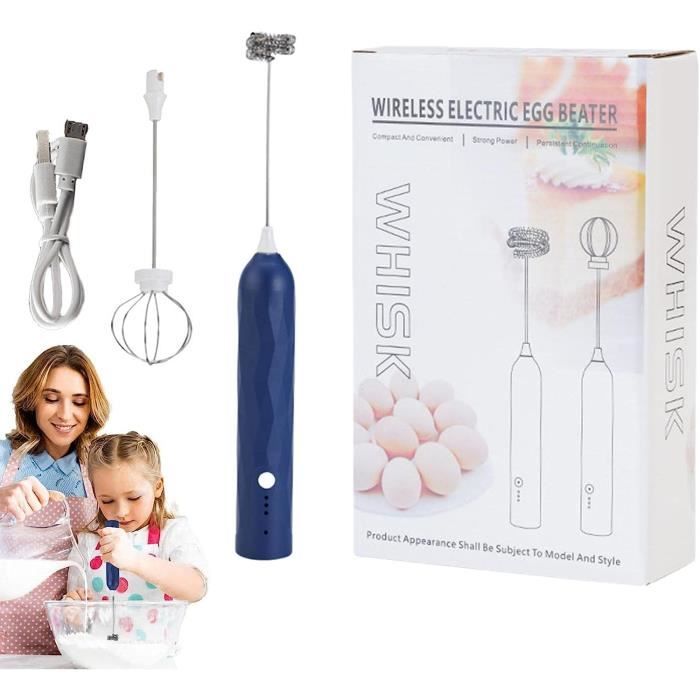 Mousseur à Lait électrique à Piles, Fouet à Mousse Pour Café, Cappuccino, Latte, Matcha, Chocolat Chaud, Mini Mélangeur De Boissons, Sans Support, Blanc