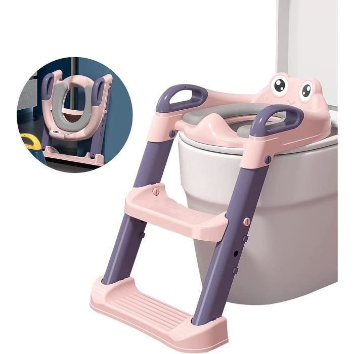 Reducteur de Toilette avec échelle Marches Siège de Toilette anti-dérapant  robuste pliable et réglable Bébés enfants Réducteur de WC - Cdiscount  Puériculture & Eveil bébé
