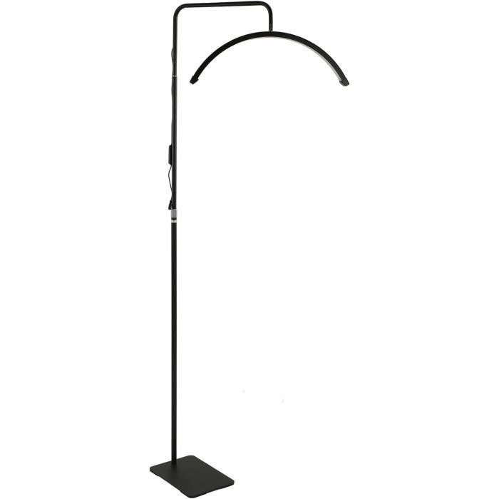 Lampe Professionnelle Demi-lune Pour Extensions De Cils - LED Réglable 3000K-6500K - Support Téléphone Et Roulettes