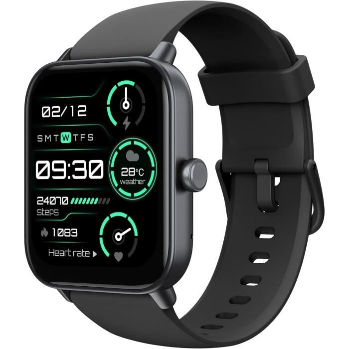 Montre Connectée Willful SW021 – Podomètre, Cardiofréquencemètre, GPS – Noire