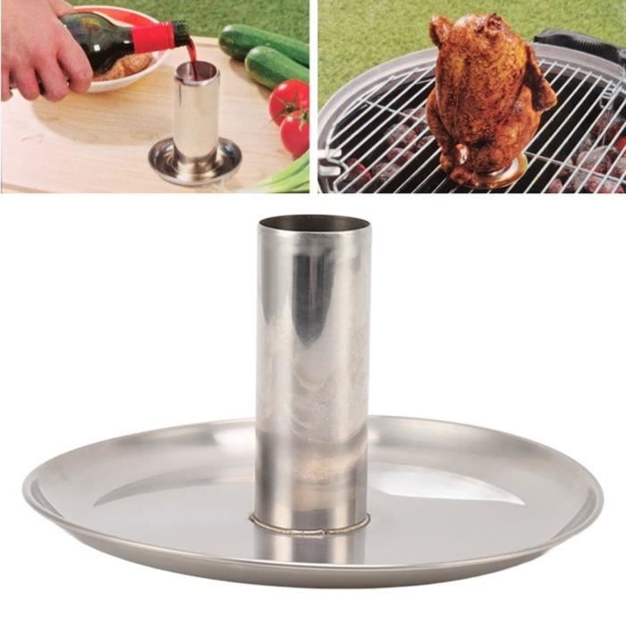 Grille Verticale Air Fryer - Support Brochettes Inox - Pour Poulet Bacon Cuisson Maison