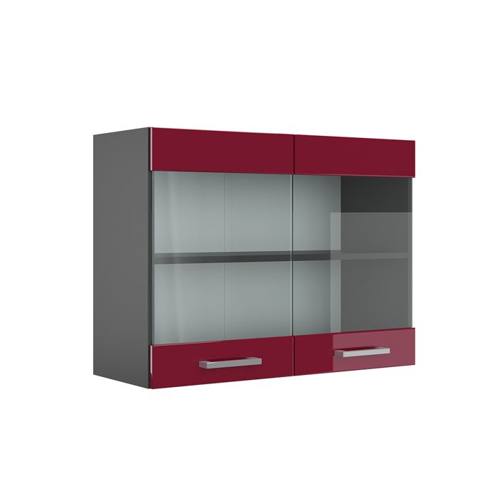 Armoire en verre R-Line 80cm Rouge brillant/Anthracite Vicco 34929 Armoire en verre R-Line 80cm Rouge brillant/Anthracite Vicco 34929