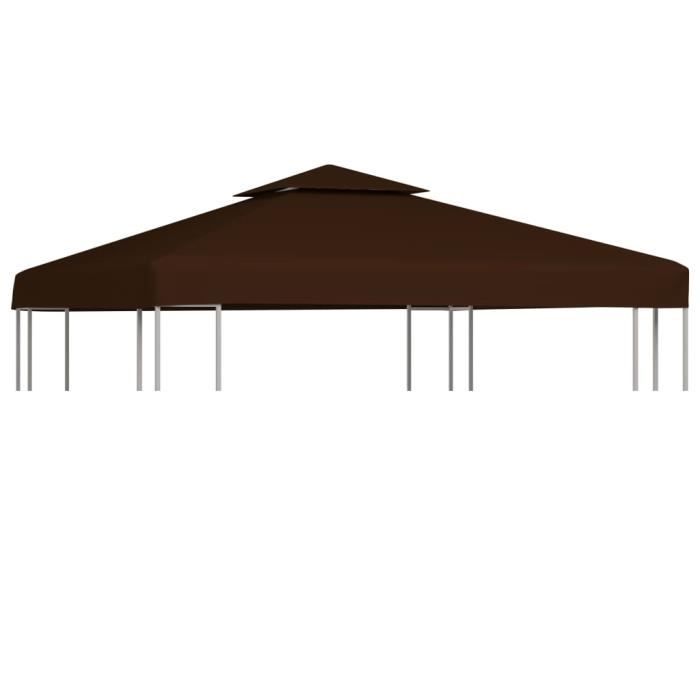 Vidaxl Toile supérieure double de belvédère 310 g/m² 3x3 m