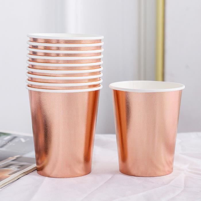 Set Vaisselle Jetable Rose 132 Pièces Pour 16 Invités - Assiettes, Gobelets, Serviettes Et Couverts En Bois - Anniversaire Mariage